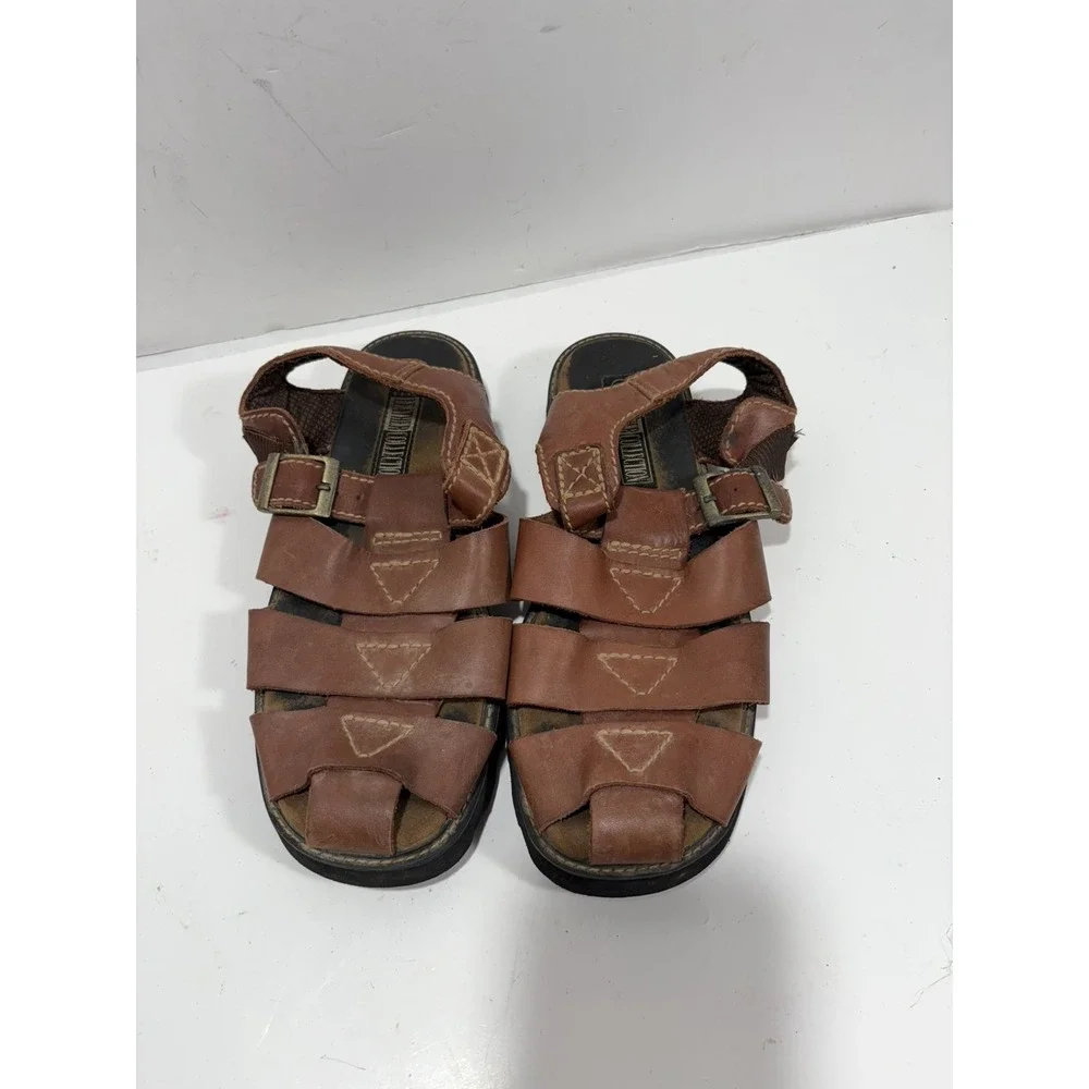 The‎ Leather Collection Men's  Sandals Brown Size 10 Fisherman Sandal